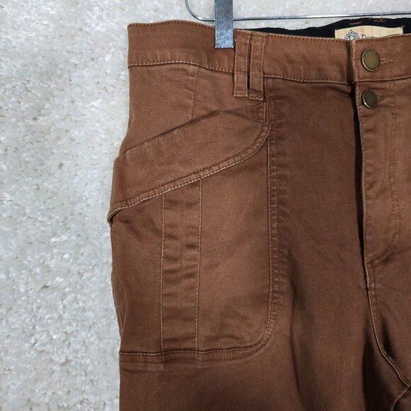 Democracy Women’s 14 Brown Ab Technology High Rise Stretch Utility Ankle Pants - Picture 3 of 14